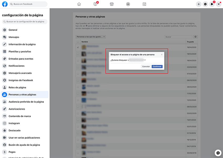 Cómo bloquear a un usuario en una página de Facebook