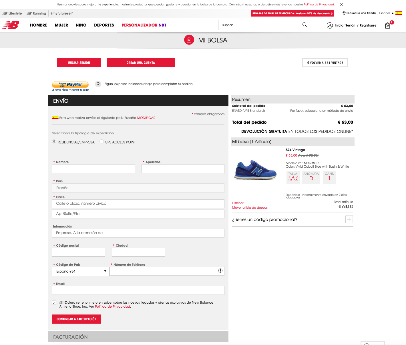 Inicio del proceso de compra
