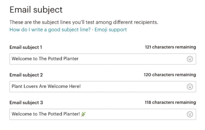 mailchimp ab test