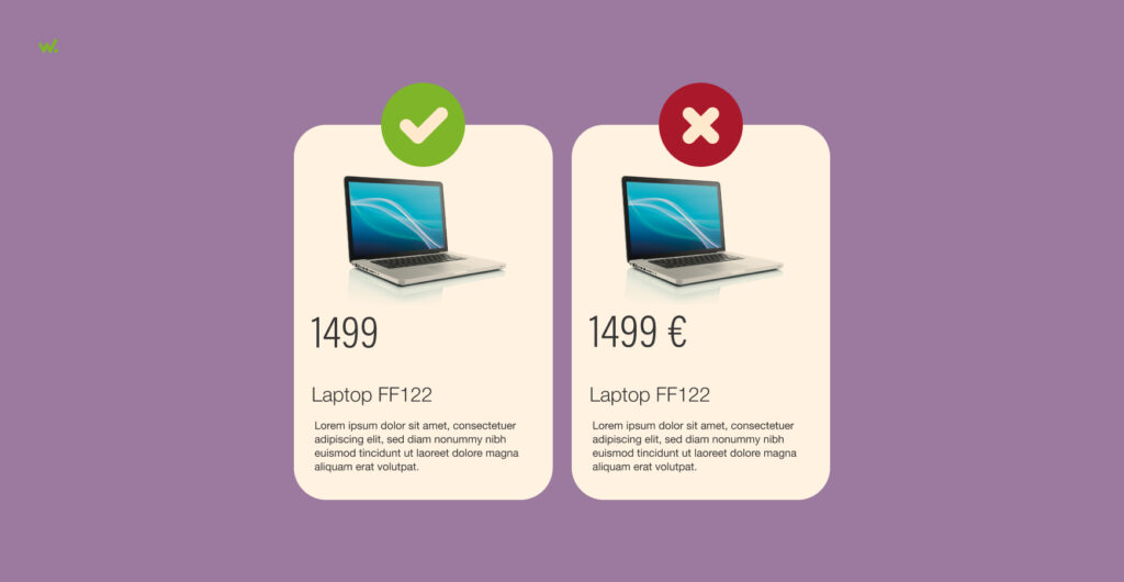 Los precios mejor sin el símbolo de la moneda.