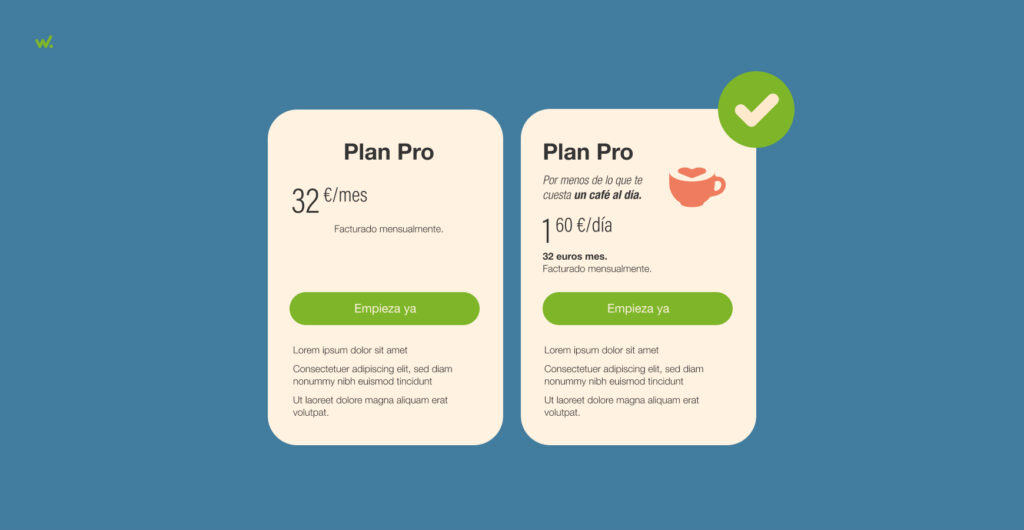 Los precios en equivalencia diaria de gasto.